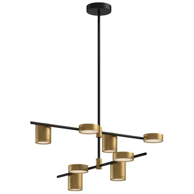 Kuzco Jayden Led 40-in Black/brushed Gold Led Chandeliers