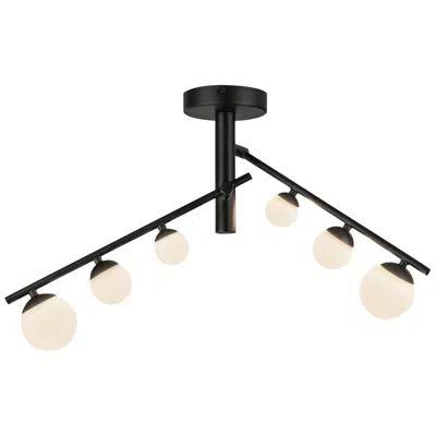 Kuzco Juniper Led 2 Head Black/opal Glass Semi-flush Mount