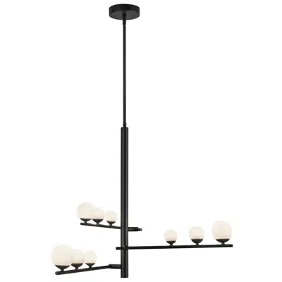 Kuzco Juniper Led 3 Head Black/opal Glass Chandelier