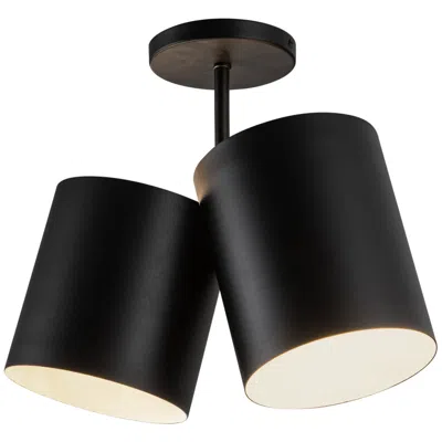 Kuzco Keiko E26 14-in Black Semi-flush Mount