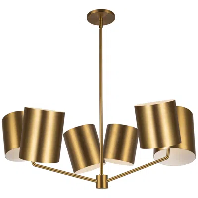 Kuzco Keiko E26 30-in Brushed Gold Chandelier
