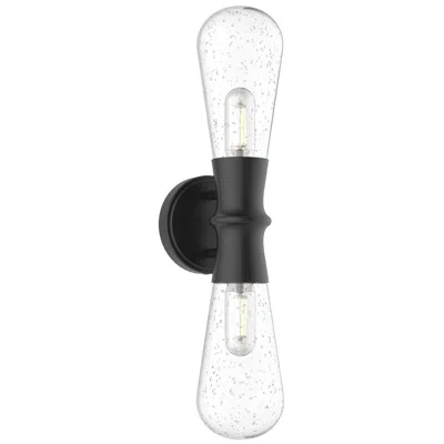 Kuzco Marcel 5-in 2 Light Clear Glass/black Outdoor Wall 60w Alora Mood