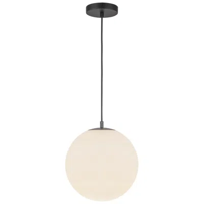 Kuzco Marco Led 12-in (cct) Black/opal Glass Pendant