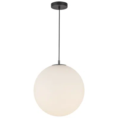 Kuzco Marco Led 16-in (196-in Wire) (cct) Black/opal Glass Pendant