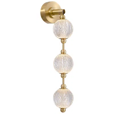 Kuzco Marni 23 3/4" High Natural Brass 3-light Led Wall Sconce