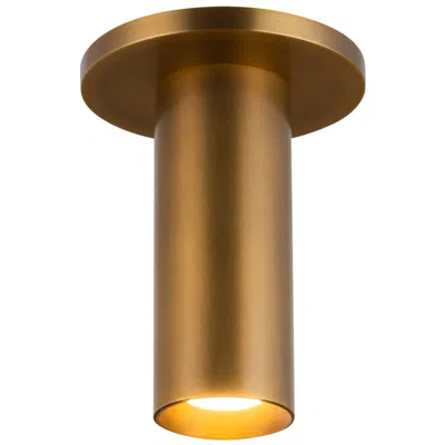 Kuzco Mason Led 6-in Vintage Brass Semi-flush Mount
