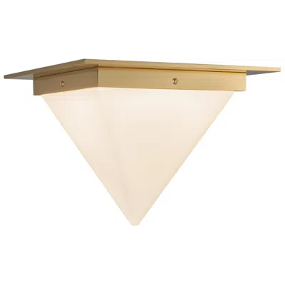 Kuzco Mineral 11-in Patina Brass Triangular Flush Mount With Opal Glass