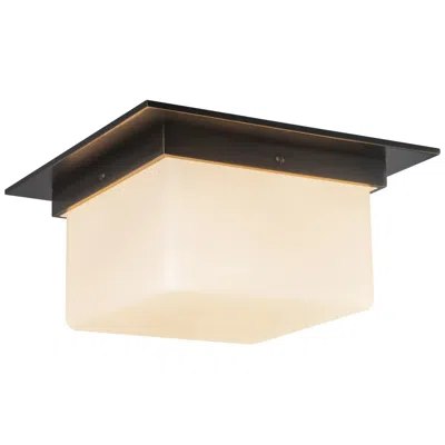 Kuzco Mineral 11-in Urban Bronze Flush Mount With Opal Glass