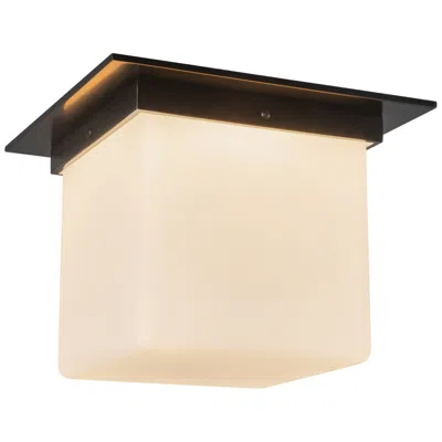 Kuzco Mineral 11-in Urban Bronze Square Flush Mount With Opal Glass
