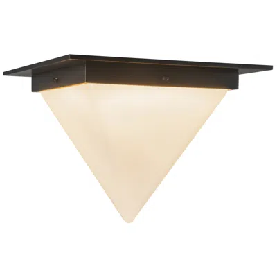 Kuzco Mineral 11-in Urban Bronze Triangular Flush Mount With Opal Glass In Black