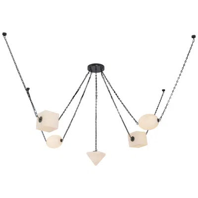 Kuzco Mineral 5-light Urban Bronze Dimmable Led Chandelier With Opal Glass