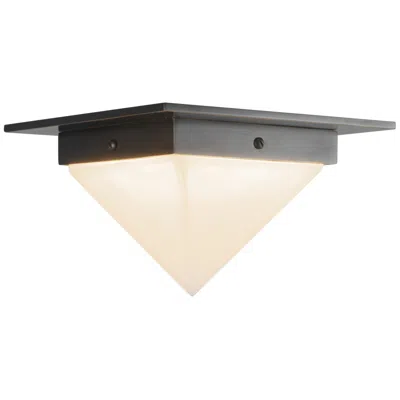 Kuzco Mineral 8-in Alabaster Triangular Flush Mount With Urban Bronze Finish