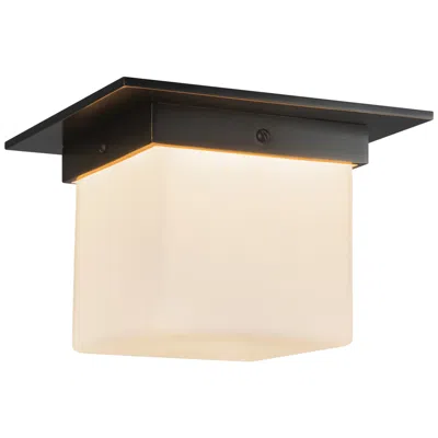 Kuzco Mineral 8-in Urban Bronze Square Flush Mount With Opal Glass