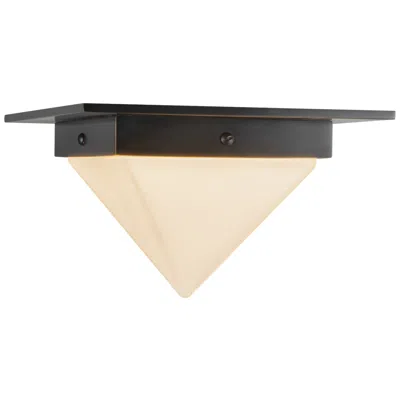 Kuzco Mineral 8-in Urban Bronze Triangular Flush Mount With Opal Glass In Black