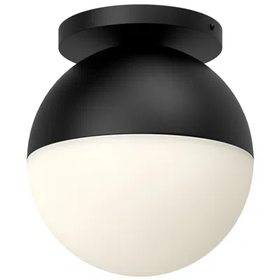 Kuzco Monae E26 10-in Black/opal Glass Flush Mount
