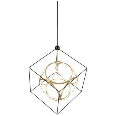 Kuzco Monza Led 34-in Black/antique Brass Led Chandeliers