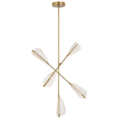 Kuzco Mulberry Led 37-in Brushed Gold/light Guide Led Chandeliers