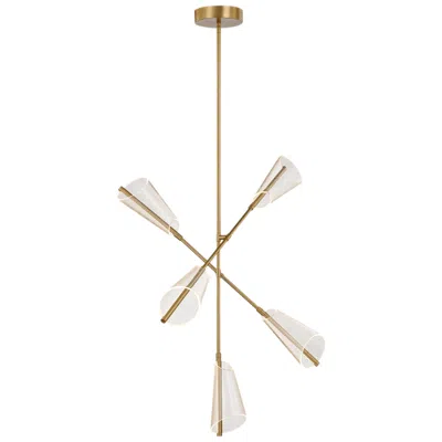 Kuzco Mulberry Led 37-in Brushed Gold/light Guide Led Chandeliers