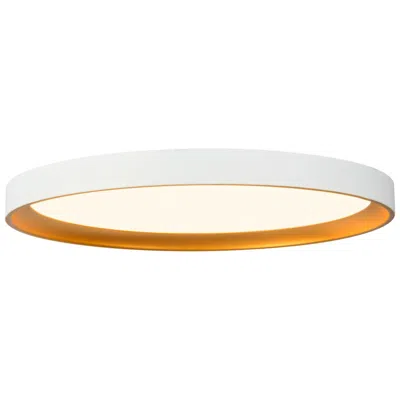 Kuzco Nix 15-in White Dimmable Led Flush Mount With Gold Accents