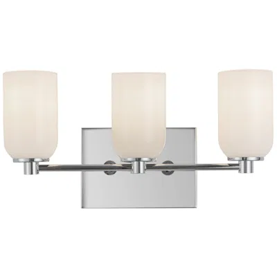 Kuzco Nola E26 18-in Chrome/glossy Opal Glass Vanity Light