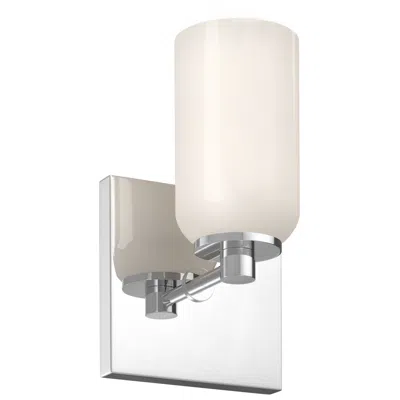 Kuzco Nola E26 4-in Chrome/glossy Opal Glass Wall Sconce