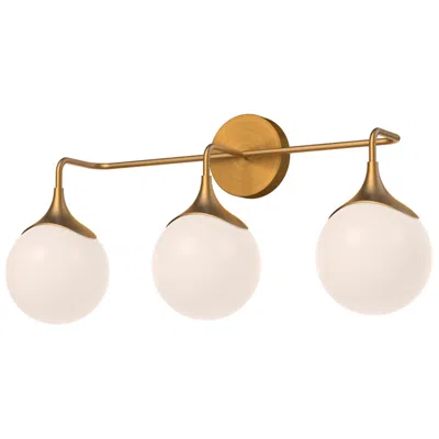 Kuzco Nouveau25 3/4" Wide Aged Gold 3-light Vanity Bath Light