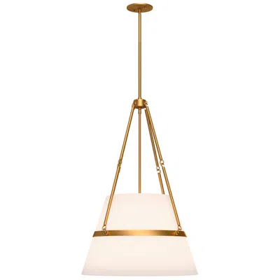 Kuzco Oliver 18" Wide Aged Gold Pendant Light W/ White Linen Shade