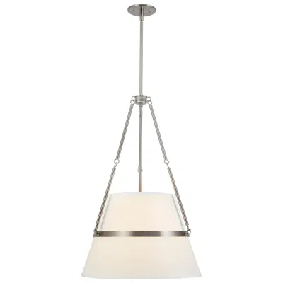 Kuzco Oliver 18-in Brushed Nickel Pendant With White Linen Shade