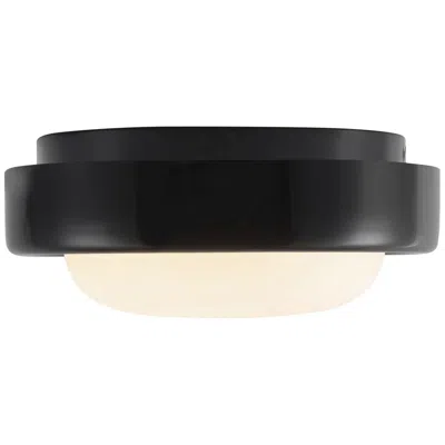 Kuzco Pebble 8-in Glossy Black Dimmable Led Flush Mount