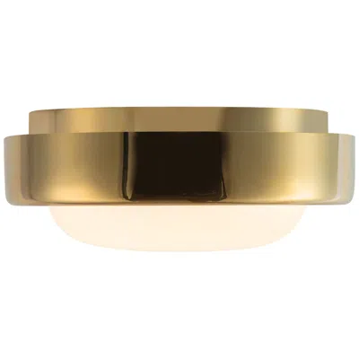 Kuzco Pebble 8-in Metallic Brass Dimmable Led Flush Mount