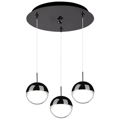 Kuzco Pluto 11-in Black Chrome 3-light Multi Pendant