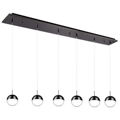 Kuzco Pluto 42-in Black Chrome 6-light Multi Pendant