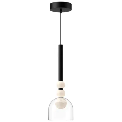 Kuzco Rise Led 6-in Black/clear Pendant