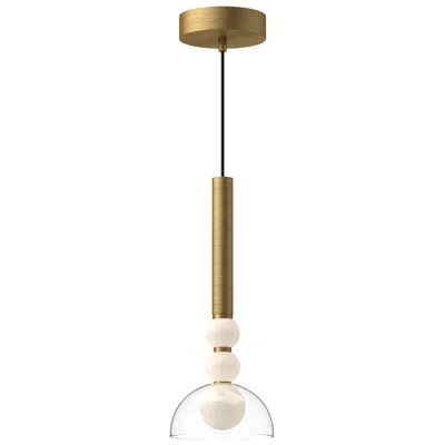 Kuzco Rise Led 6-in Brushed Gold/clear Pendant