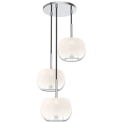 Kuzco Samar E26 14-in Chrome/opal Glass Chandelier In Silver