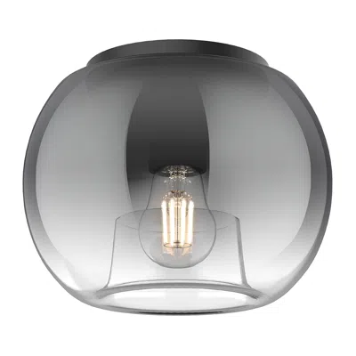 Kuzco Samar E26 8-in Black/smoked Flush Mount