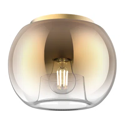 Kuzco Samar E26 8-in Brushed Gold/copper Flush Mount