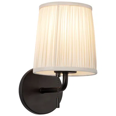 Kuzco Scout 10-in Matte Black Wall/vanity Light With Pleated White Linen Shade