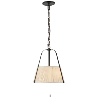 Kuzco Scout 13-in Matte Black Pendant With Pleated White Linen Shade