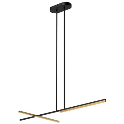Kuzco Shift Led 48-in Black/brushed Gold Linear Pendant