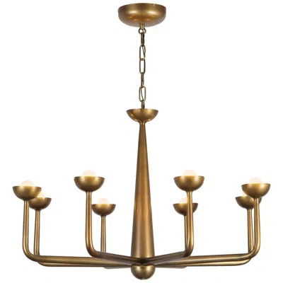 Kuzco Spade 30-in Vintage Brass Dimmable Led Chandelier