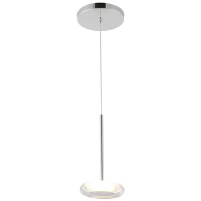 Kuzco Stephord Led 4-in Chrome/clear Glass Pendant In Gray