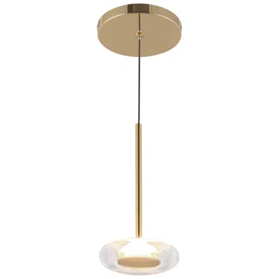 Kuzco Stephord Led 4-in Metallic Brass/clear Glass Pendant