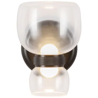 Kuzco Sutton 8-in Urban Bronze Dimmable Led Wall/vanity Light With Clear Glass