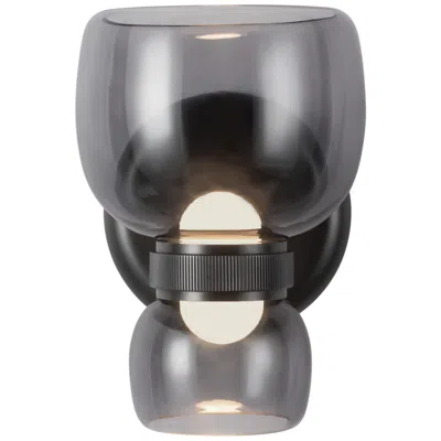 Kuzco Sutton 8-in Urban Bronze Dimmable Led Wall/vanity Light With Smoked Glass