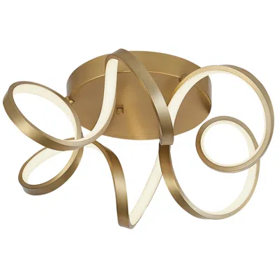Kuzco Synergy Led 20-in Antique Brass Flush Mount