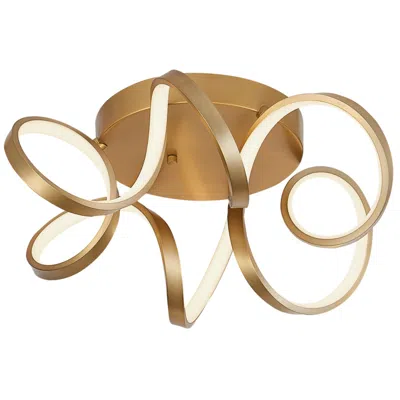 Kuzco Synergy Led 20-in Antique Brass Flush Mount