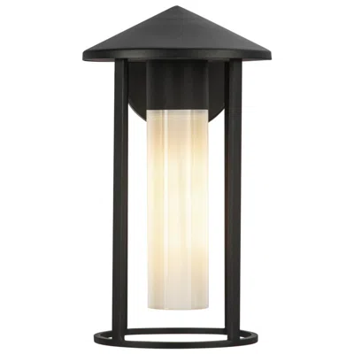 Kuzco Tenko 12-in 1 Light Black/glossy Opal Glass Outdoor Wall 60w Alora Mood