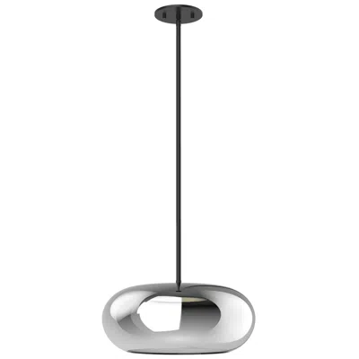 Kuzco Trinity Led 14-in Black/chrome Pendant In Silver