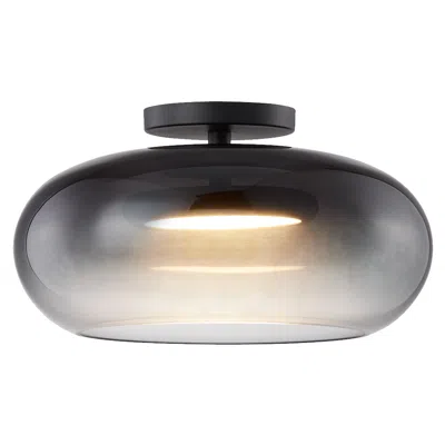 Kuzco Trinity Led 14-in Black/smoked Semi-flush Mount